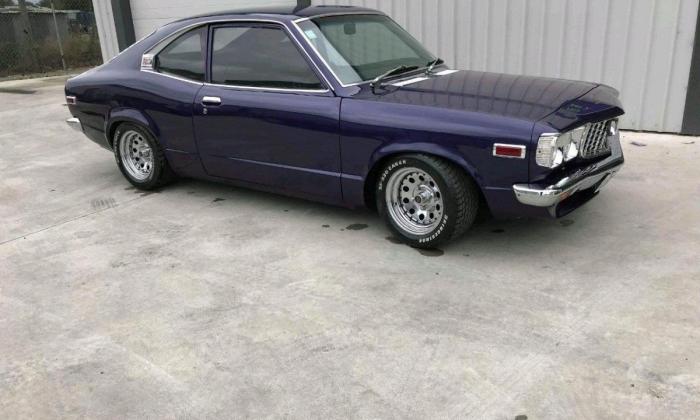 1973 Mazda RX3 series 2 restored NZ purple (1).jpg