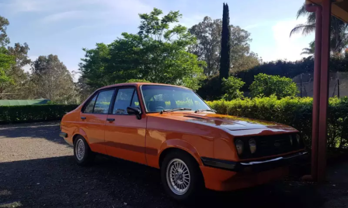 1979 Ford Escort MK2 RS2000 Sedan Burnt orange Australia 2018 (2).png