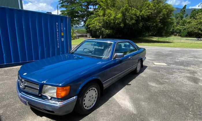 Blue 1989 Mercedes C126 W126 560 SEC coupe Australia (3).jpg