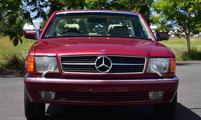 Burgundy maroon Mercedes 560SEC Australian delivered coupe car images (16).jpg