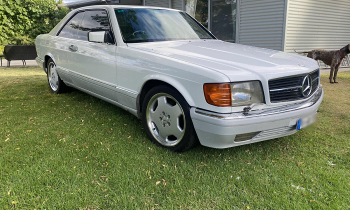 Mercedes 560SEC White Australian delivered low KM (1)d.png