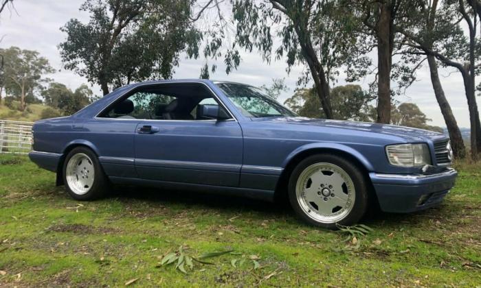 Purple blue colour 1989 Mercedes 560SEC images black leather trim (1).jpg