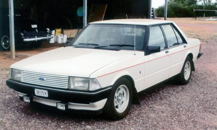 White Ford Fairmont Ghia XD ESP on register Classic Register image.png