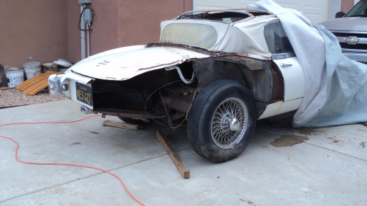 1962 Series 1 Jaguar E-type under restoration New Mexico (1).JPG