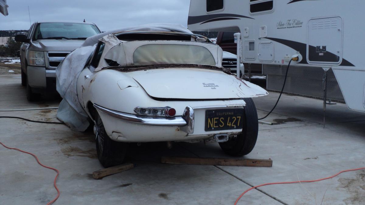 1962 Series 1 Jaguar E-type under restoration New Mexico (2).JPG