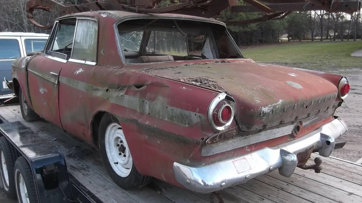 1963 Studabaker Lark Daytona hardtop red images wreck unrestored (2).jpg