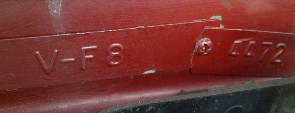 1966 Studebaker Daytona Sport Sedan V8 red white roof (2) VIN plate chassis numbers.jpg