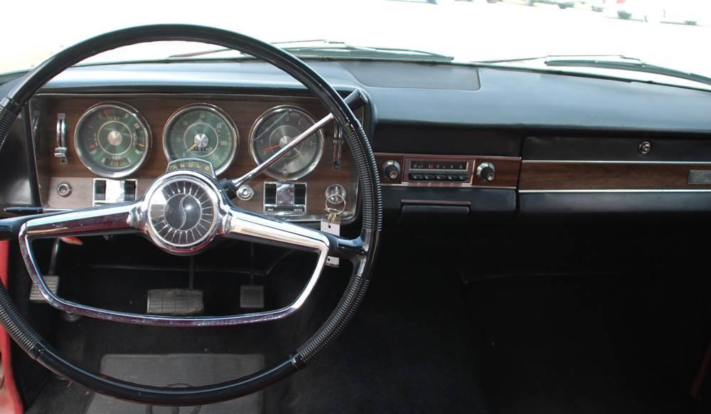 1966 Studebaker Daytona Sport Sedan V8 red white roof (41) interior.jpg