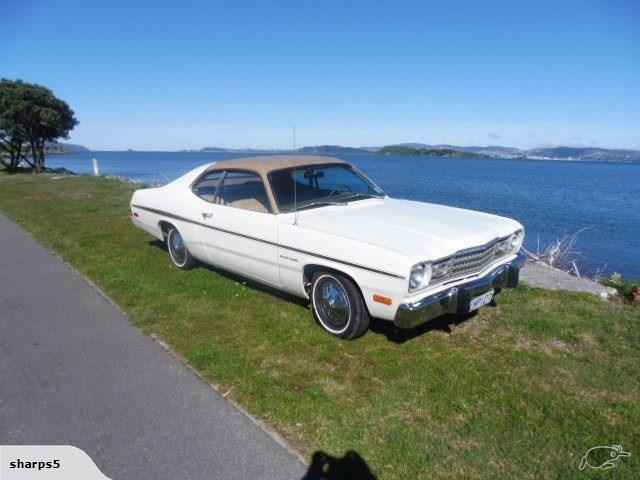 1974 Plymouth Gold Duster white NZ (1).jpg