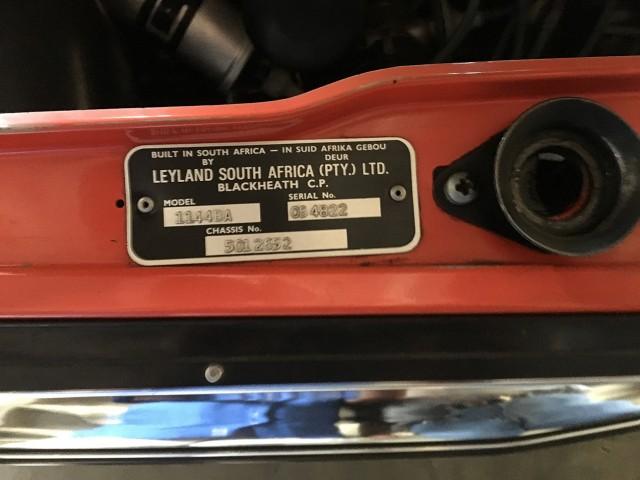 1979 Leyland Mini GTS chassis number plate model number serial number image.jpg