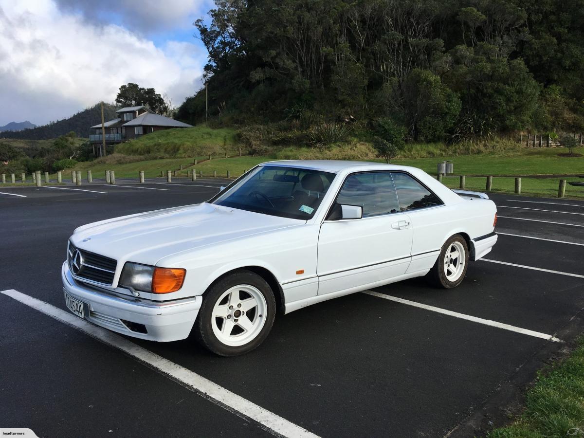 1988 Mercedes 420 SEC coupe white with red cloth trim images (16).jpg