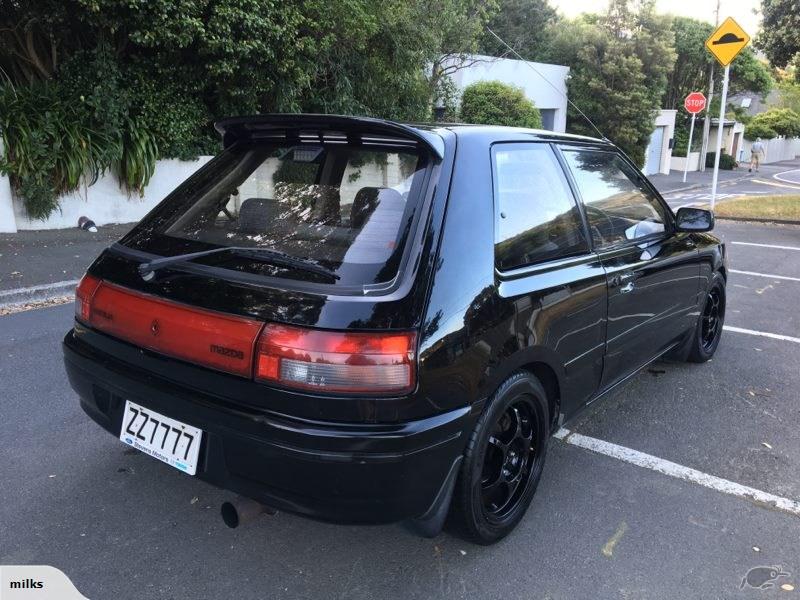 1990 Mazda GT-X Familia Turbo hatch black paint images (11).jpg