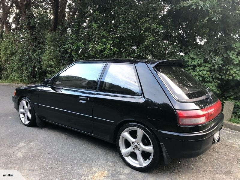 1990 Mazda GT-X Familia Turbo hatch black paint images (7).jpg