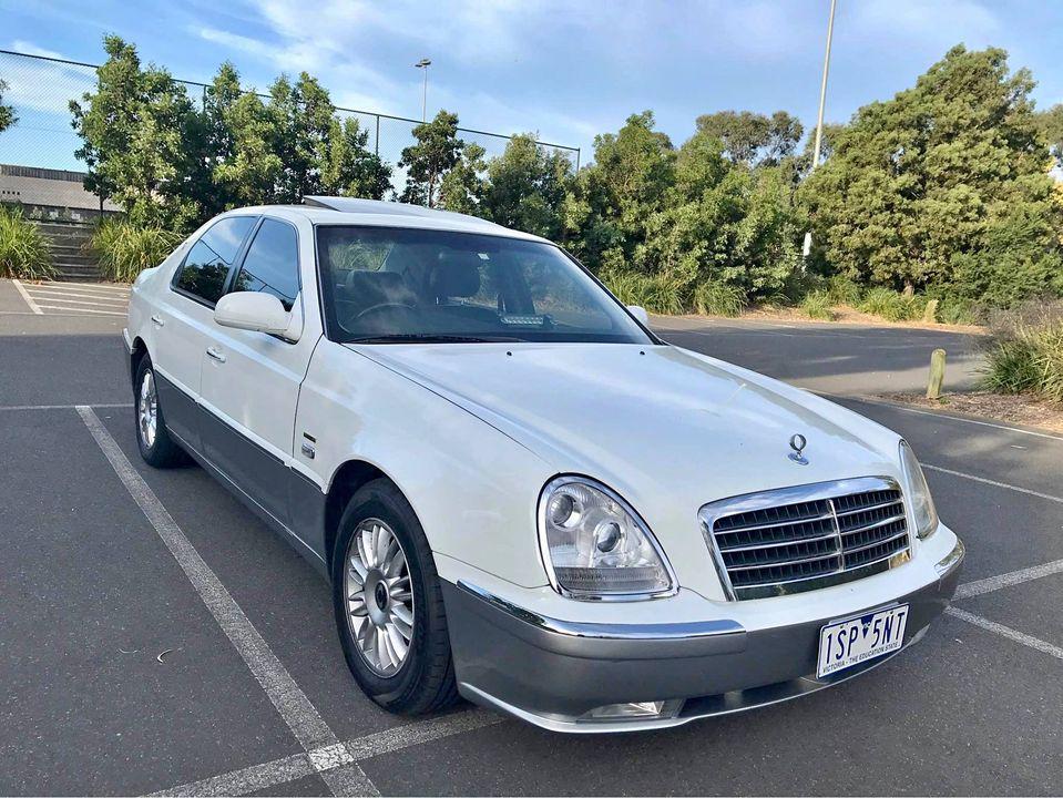 2007 Ssangyong Chairman Australia white over grey classic sedan images (2).jpg