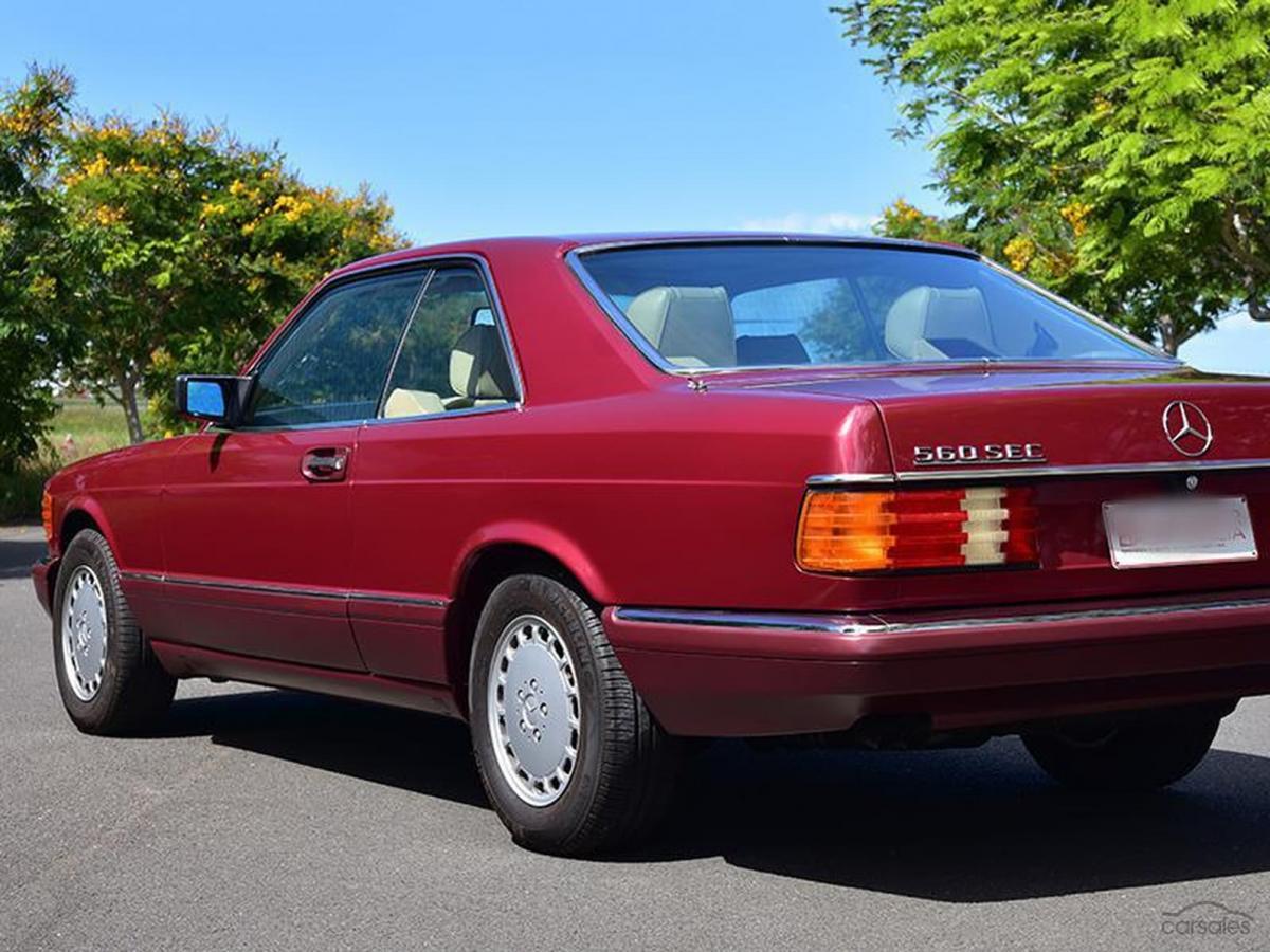 Burgundy maroon Mercedes 560SEC Australian delivered coupe car images (14).jpg