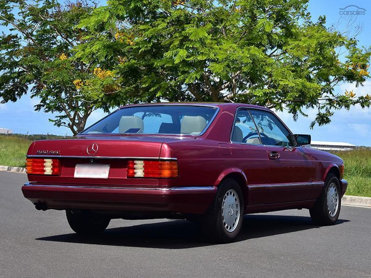 Burgundy maroon Mercedes 560SEC Australian delivered coupe car images (17).jpg