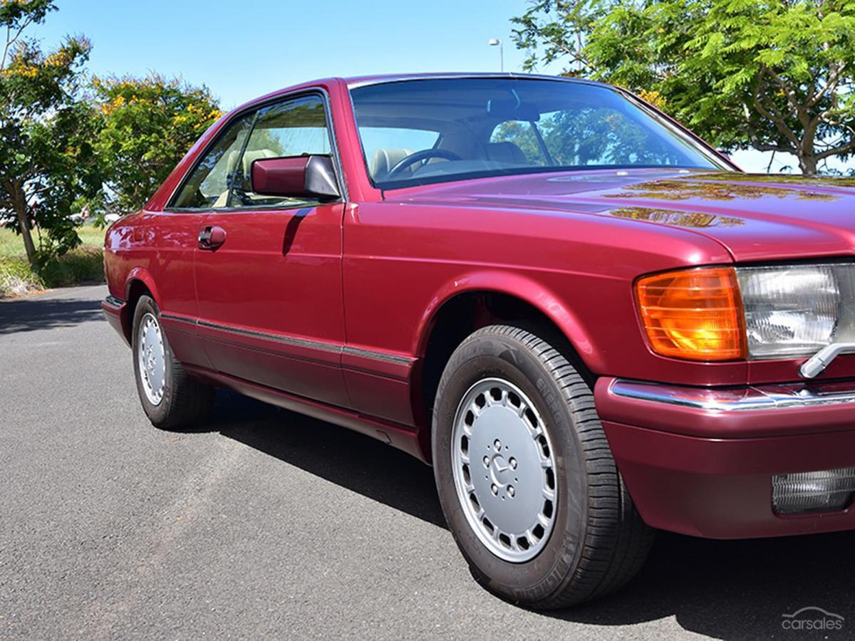 Burgundy maroon Mercedes 560SEC Australian delivered coupe car images (5).jpg