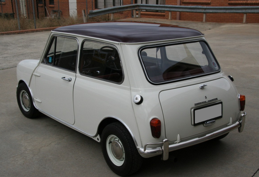 Burgundy over Toga White Morris Cooper S MK1 Australia 1.png