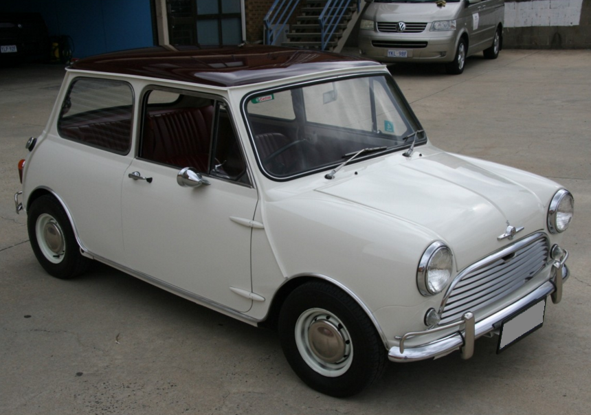 Burgundy over Toga White Morris Cooper S MK1 Australia 3.png