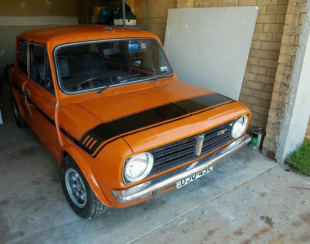 Cadiz orange Australian Leyland Mini Clubman GT 1973 Classic Register (1).jpg