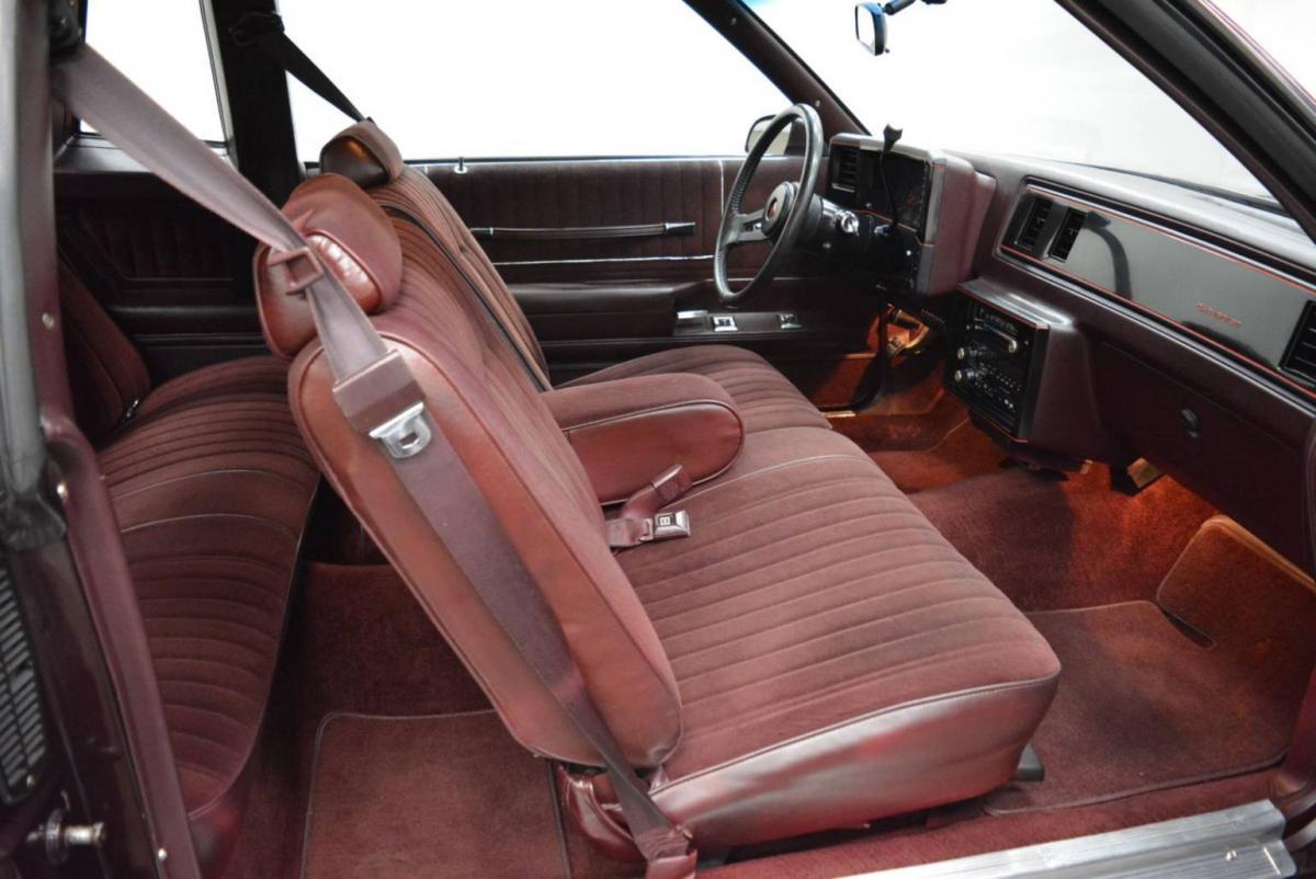 Interior images 1987 Chevy Monte Carlo SS Aerocoupe Maroon burgundy paint (27).jpg