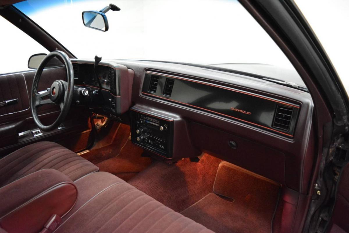 Interior images 1987 Chevy Monte Carlo SS Aerocoupe Maroon burgundy paint (29).jpg