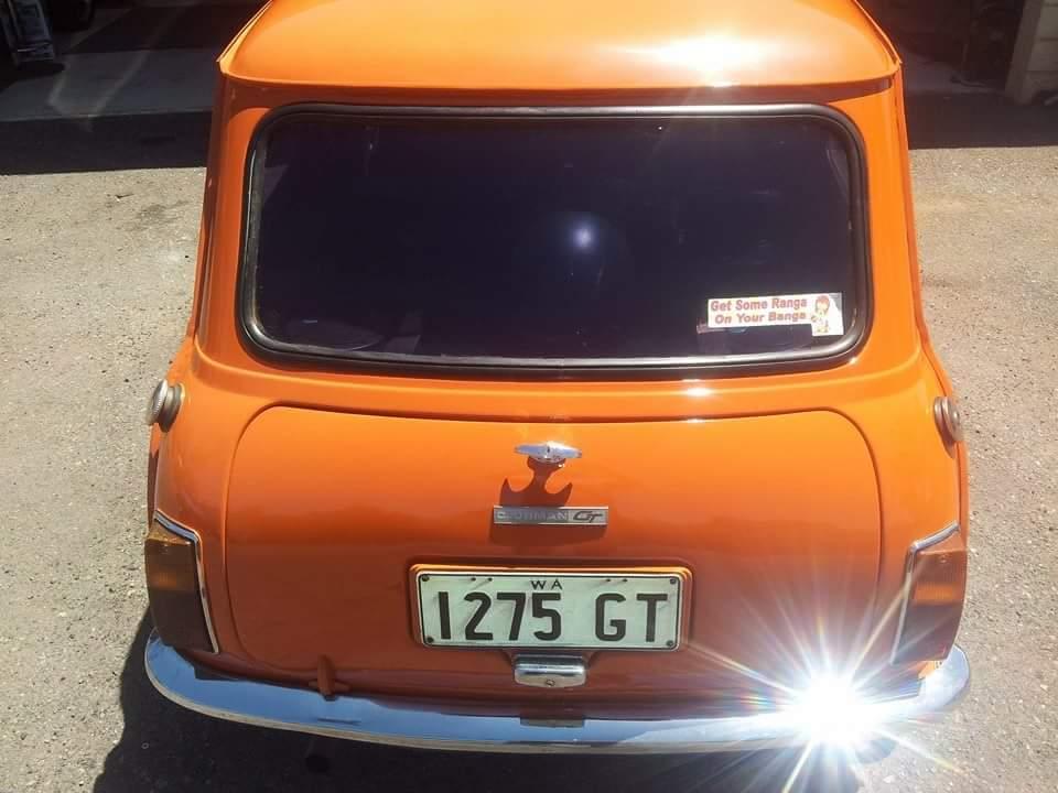 Leyland Mini Clubman GT Australia 1275 Cadiz Orange with stripes CR (5).jpg