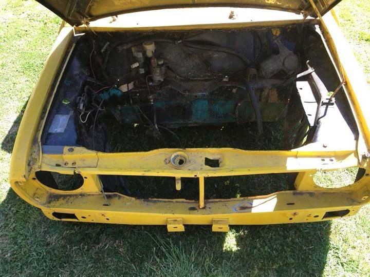 Leyland Mini Sunshine shell stripped unrestored images yellow devil 1977 (9).jpg