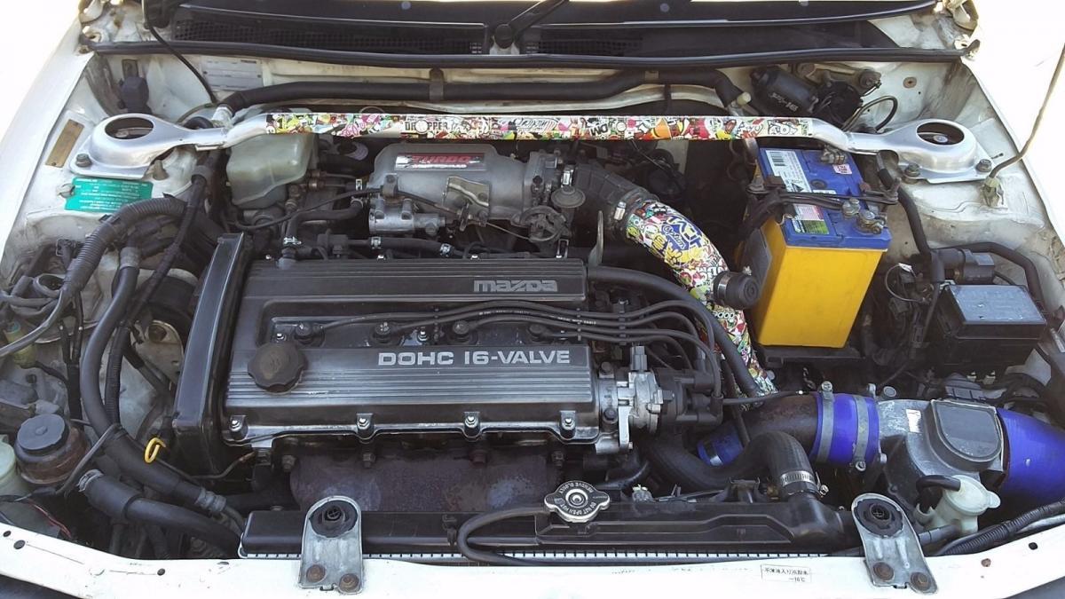 Mazda Familia GTX engine bay.jpg