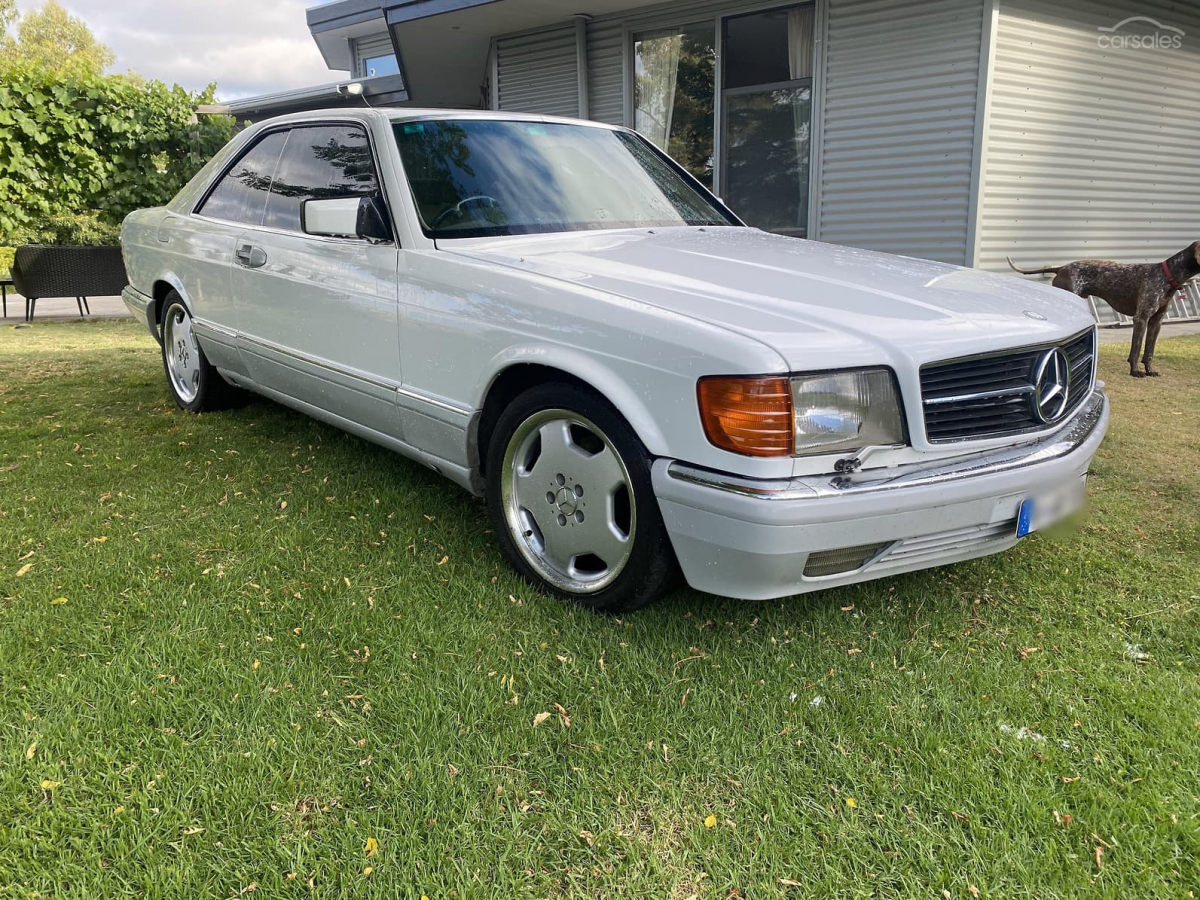 Mercedes 560SEC White Australian delivered low KM (1)d.png