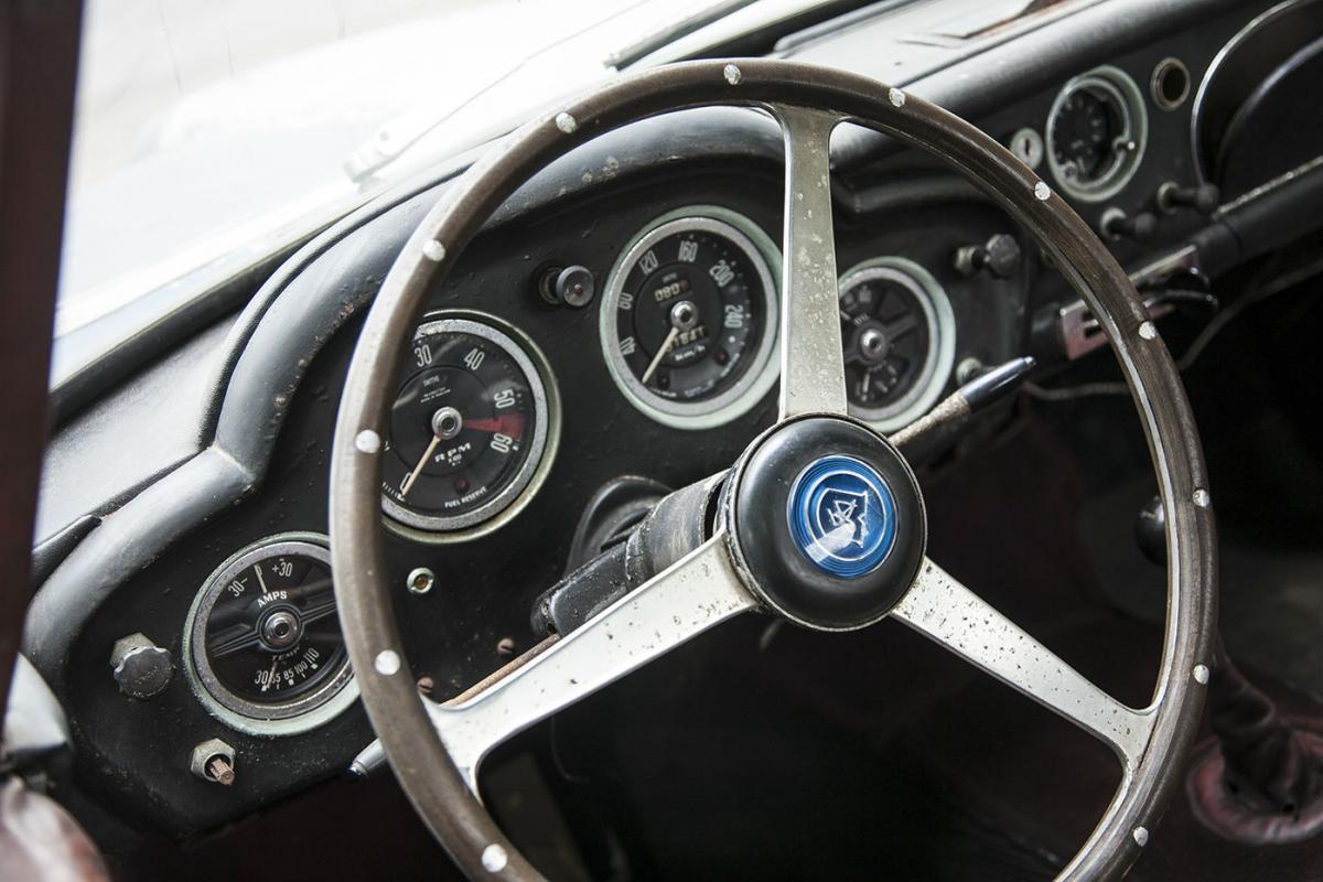 Pre Production Aston Martin DB4 Series I Steering wheel and dashboard cluster.jpg