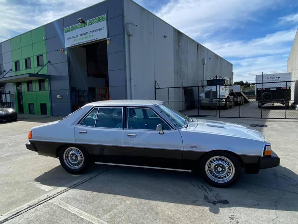 Silver over black 1981 Mitsubishi Sigma Turbo Sedan restored modified for sale (1).jpg