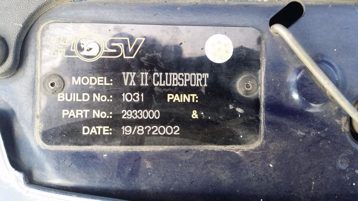 XV HSV Clubsport HSV build plate.jpg