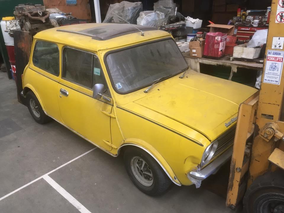 October 1977 Leyland Mini Sunshine sunroof images yellow devil unrestored (2).jpg